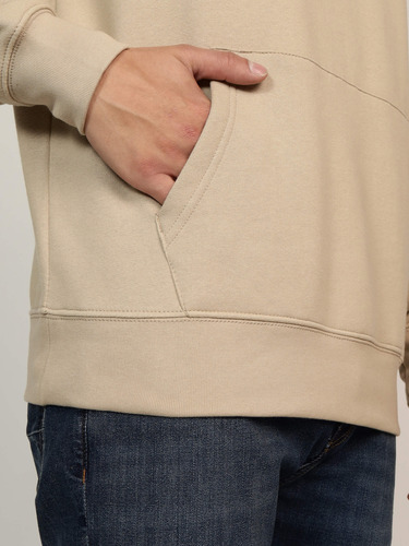 Sudadera Beige Con Capucha Y Botones Tommy Hilfiger Hombre