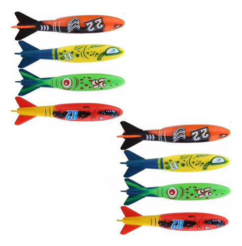 8 Piezas De Juguete De Natación, Torpedo Acuático, Cohetes,