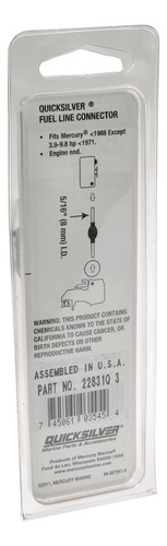 Quicksilver 22831q3 Conector De LĂnea De Combustible - Vinta