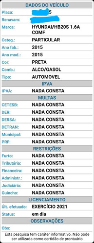 Hyundai Hb20s 1.6 - Automático - Flex -2015/2015 - Ipva Pago