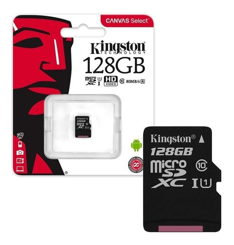 Imagen 3 de 3 de Tarjeta Microsd Kingston 128gb C/adap Clase 10 Sdcs/128gb