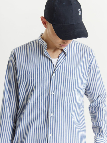 Camisa Mao Rayada Manga Larga De Hombre Zdv Nerd