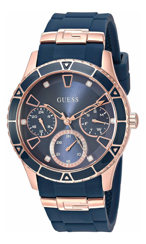 Reloj Mujer Guess U1157l3 Cuarzo Pulso Azul En Acero