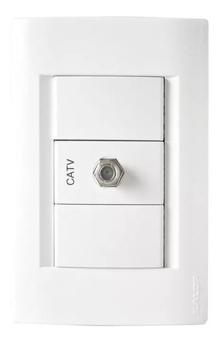 Llave De Luz Armada Kalop Línea Civil Tv Pin Fino Blanco