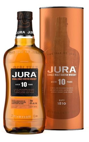 Whisky Jura 10 Años Single Malt 700ml En Estuche