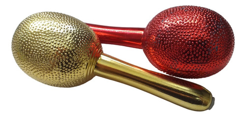 2 Maracas De Cotillon Coloridas Amarilla Y Roja Para Fiesta