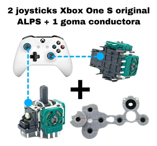 2 Joystick Potenciometro Xbox One S Original Goma Conductora