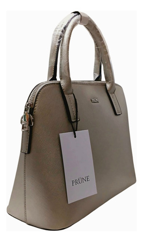 Cartera Prune De Cuero Pu Safiano Platino Dyna Platino Lisa Tramado Safiano Oro Platino