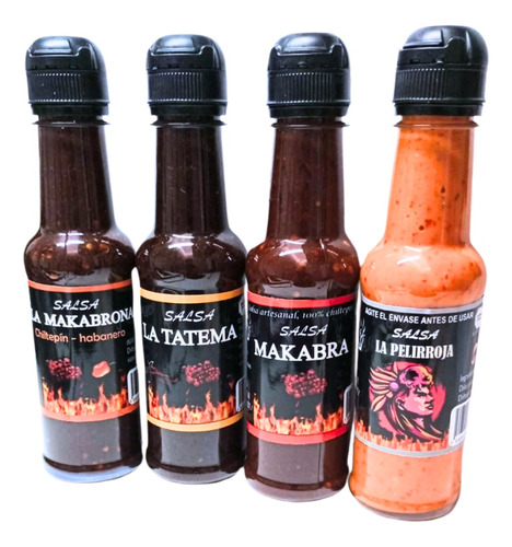 Salsas Picantes Chiltepín-habanero. Pack De 4 