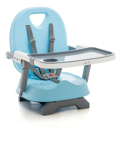 Silla De Comer 3 En 1 Booster Plegable Bebe 660 Love Premium Liso Celeste