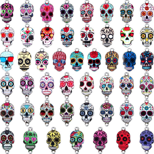 100 Dije Calavera Azucar Para Dia Colgante Esmaltada 50