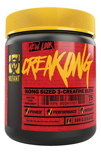 Creatina Mutant Creakong 300 Gr 75 Servicios Sin Sabor