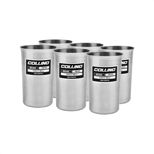 Vaso Collino Aluminio Anodizado X 6 Un - Beer Glass Six Pack