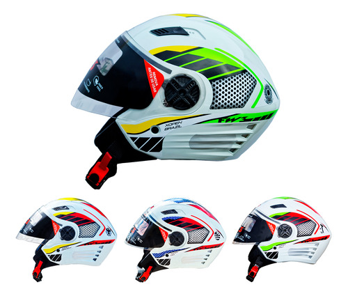 Capacete Aberto Fw3 Open Branco Modelos 56 58 60