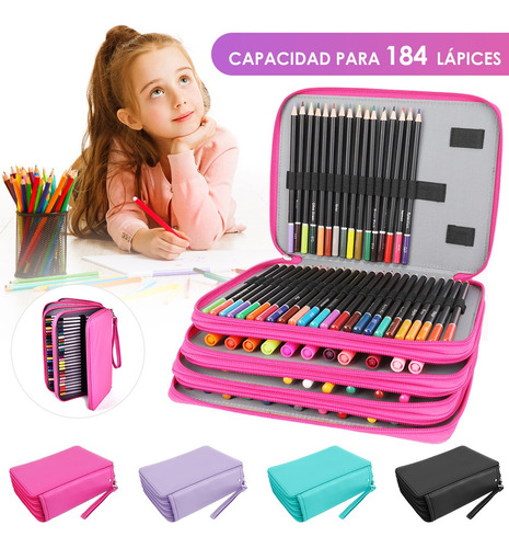 Estuche Organizador Para 184 Lápices Gran Capacidad 4 Capas