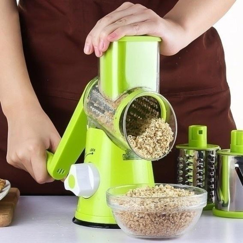 Imagen 7 de 9 de Rallador Manual Cortador Verduras Con 3 Chuchillas Acero