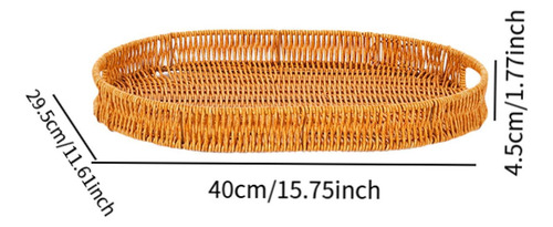 Cesta De Pan De Ratán De Imitación, Bandeja 40x29,5x4,5cm