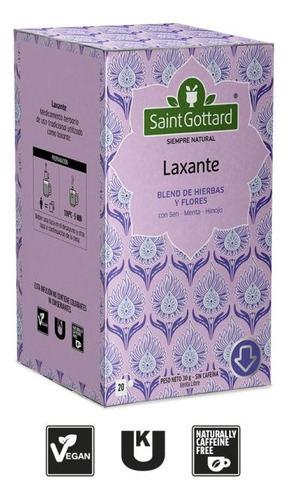 Pack X 3 Tisana Laxante Saquitos X 20 Unidades Saint Gottard