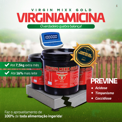 Virgin Mixx Gold Virginiamicina - Alta Concentração - 1 Kg