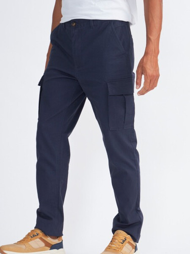 Pantalón Hombre Cargo Gabardina Cintura Elasticada Filtro Uv