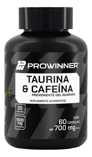 Taurina Y Cafeina 60 capsulas Prowinner Sin Sabor