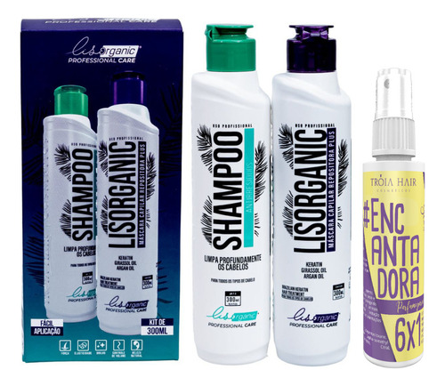 Kit Progressiva Lisorganic 300ml + Encantadora Tróia Hair