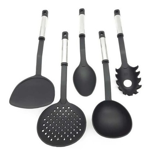 Set Utensilios X5 Mango Acero Inoxidable Teflón