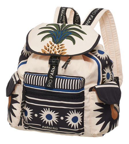 Bolsa Farm Pipoca Jardim Tropical Cor Branco