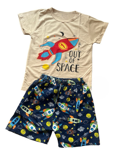 Pijama Algodón Niño Niña Short Y Polera