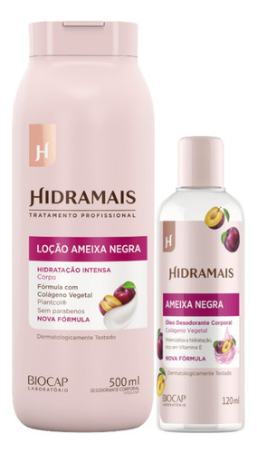 Kit Ameixa Negra Hidramais 1 Loção 500ml 1 Óleo 120ml