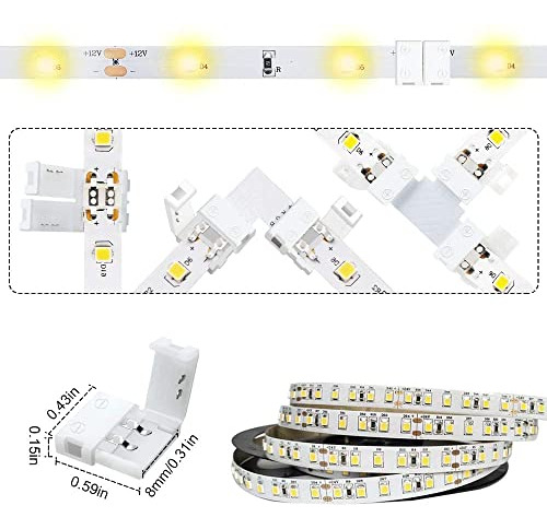 Kit De Conectores De Tira De Luz Led Lightingwill De 2 Pines
