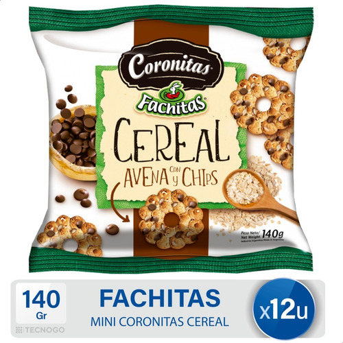Galletitas Cereal Avena Chips Coronitas Fachitas - Pack X12