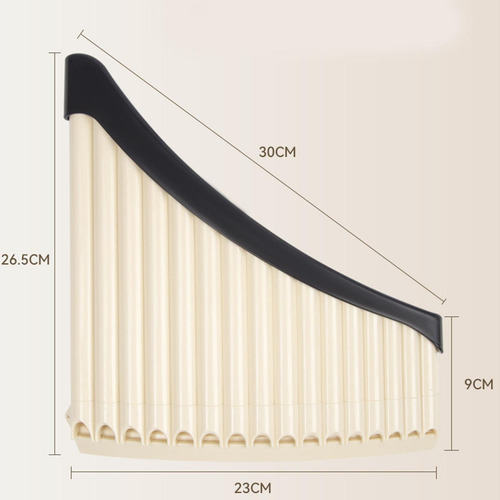 Pan Pipe Instrumento Clave De Instrumento 16 Tubos Beige