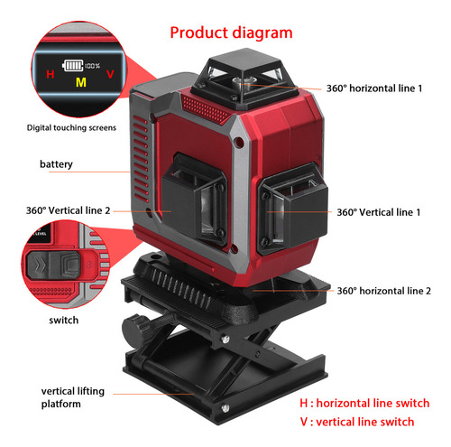 Laser Multifuncional De 16 Linhas Com Autonivelamento De