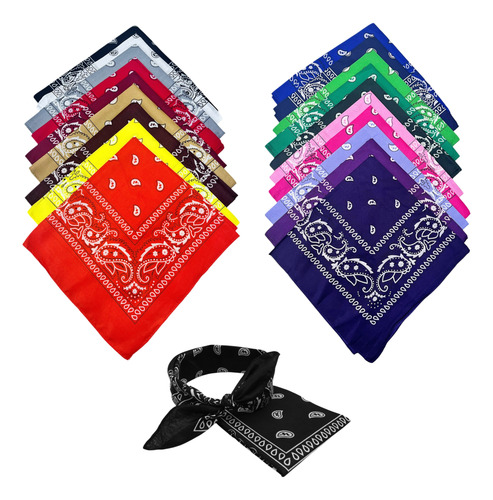 100 Bandanas Estampadas Escolha As Cores Lenço Atacado