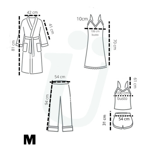 Pijama Satén 8 En 1 Pzs Conjunto Bata, Short, Pantalòn Azul