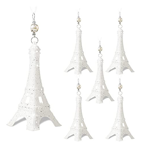 6pcs Eiffel Tower Christmas Fashion Glitter Plastic Han...