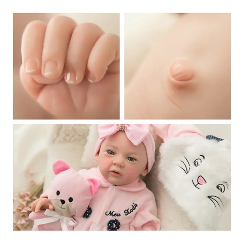 Imagem 5 de 9 de Bebê Reborn Original Pintada Mão 100% Silicone Macio Banho