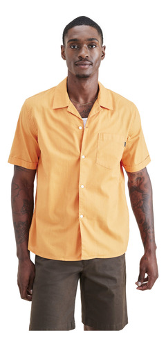 Camisa Hombre Camp Collar Regular Fit Naranja Dockers