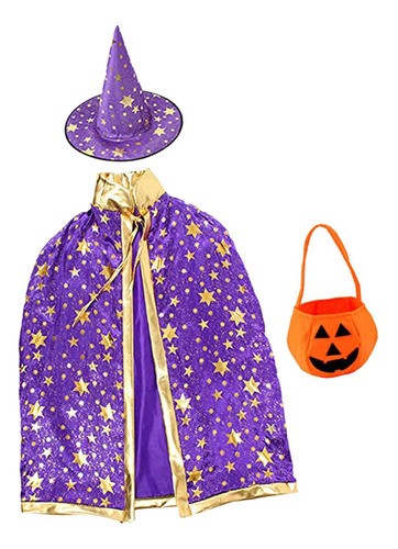 Conjunto De Disfraz De Halloween Para Niños Con Capa De