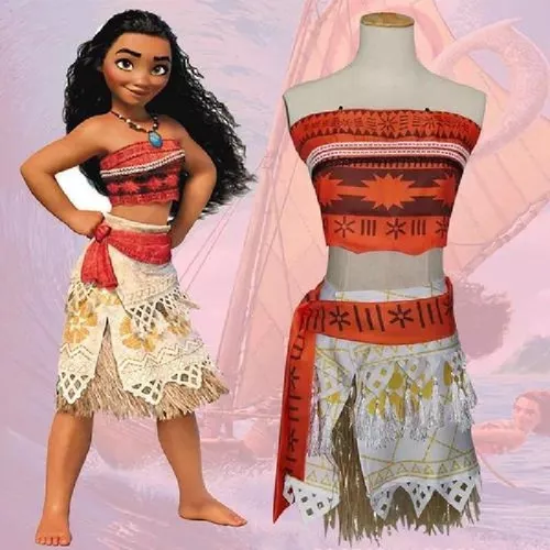 Roupa Infantil Adulta Feminina Moana Cosplay Vaiana