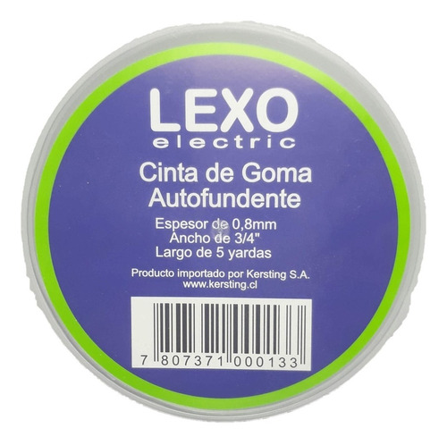 Imagen 1 de 5 de Cinta De Goma Autofundente 0.8mm 3/4 5mts Lexo Electric
