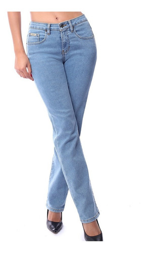 Jeans De Mujer Dayana Pantalón Recto Mezclilla Tallas Extras