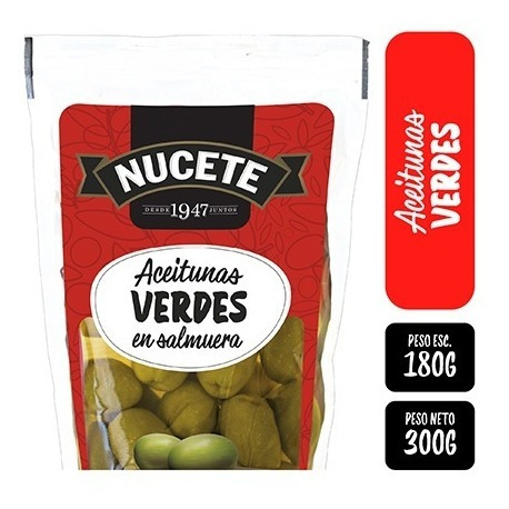 Imagen 2 de 3 de Combo Aceitunas Verdes Doypack Nucete 300 Gr X 3