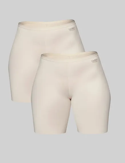 Kit 2 Bermudas Femininas Lasercut Delrio Areia E Areia Lisa G
