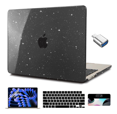 Cissook Funda Negra Brillante De Estrella Para Macbook Air D