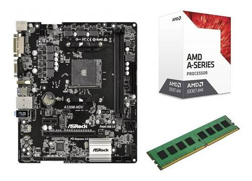 Combo Actualizacion A10 9700+ Mother Asrock A320m + 8gb Ddr4