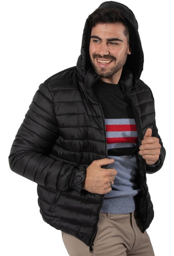 Imagen 2 de 6 de Campera Hombre Inflable Con Piel Importado Talles Especiales