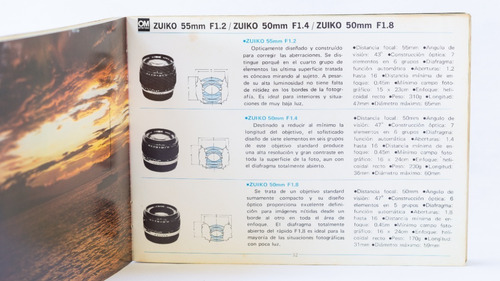 Imagem 5 de 7 de Catálogo (manual) Impresso Lentes Olympus Om Zuiko Espanhol