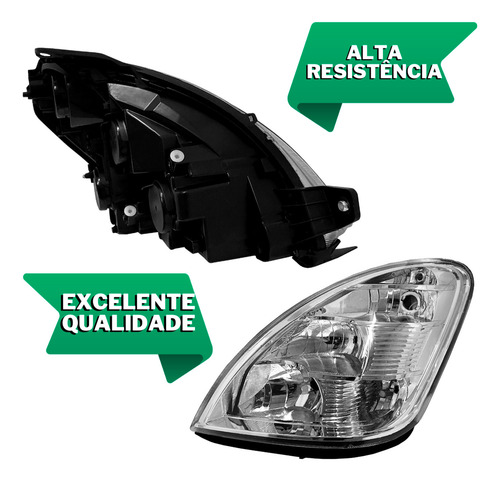 Par Farol Iveco Daily 2008 À 2020 Foco Duplo Mascara Cromada